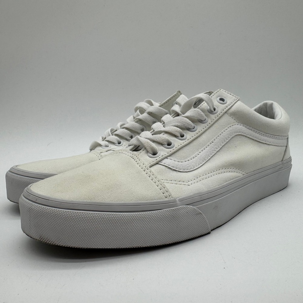 Vans Old Skool True White Canvas Sneakers Men's Size 10 Shoes VN000D3HW001
